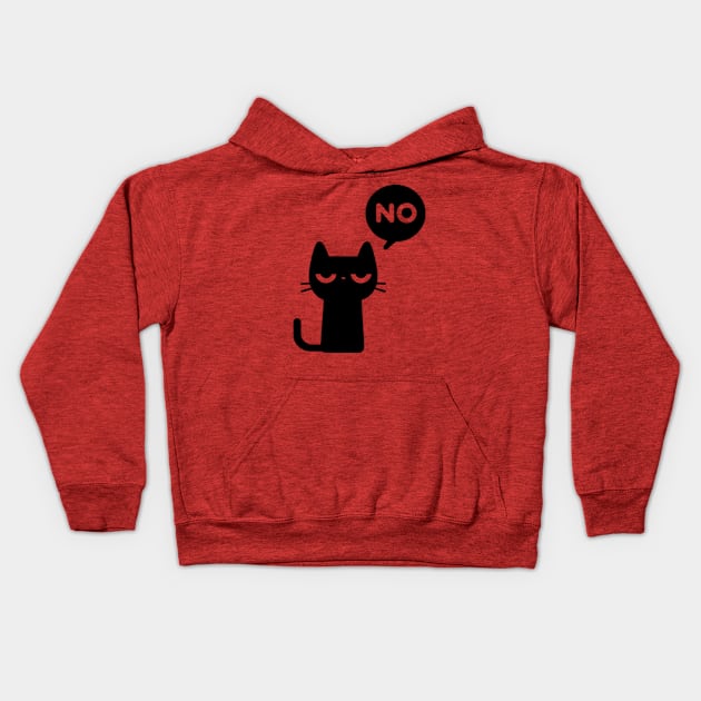 Cat Says No Kids Hoodie by poppoplover